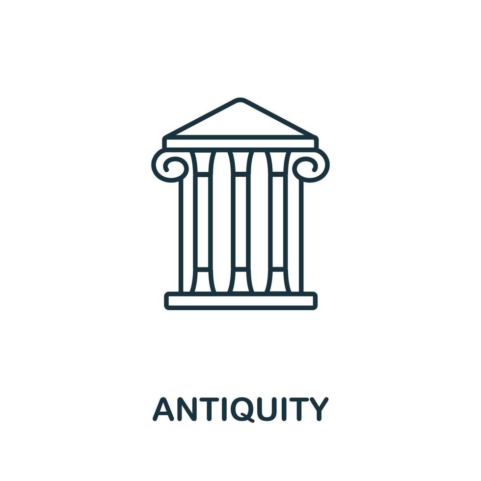 Antiquity icon from italy collection. Simple line Antiquity icon for templates, web design and infographics vector