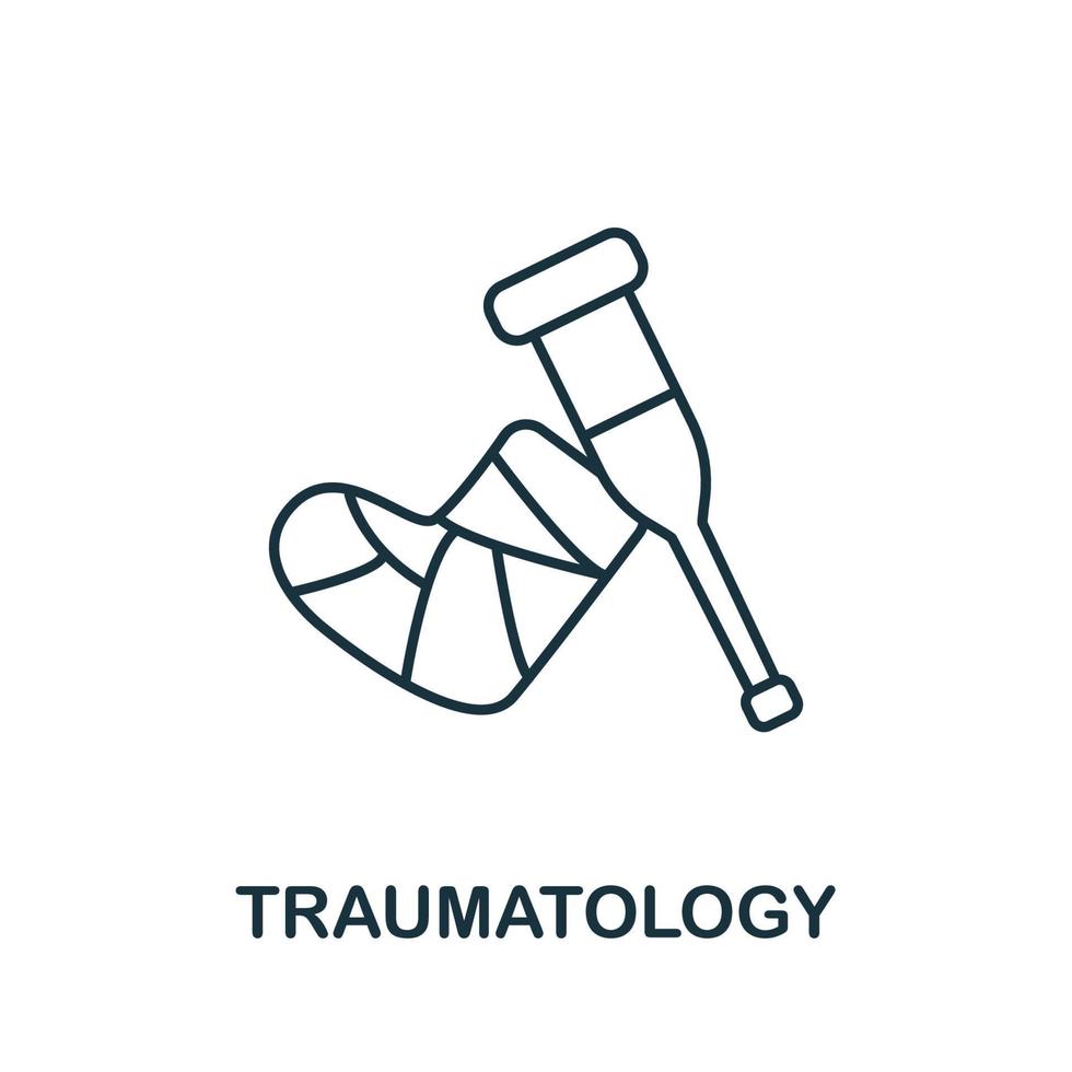 icono de traumatología de la colección médica. símbolo de traumatología de elemento de línea simple para plantillas, diseño web e infografía vector