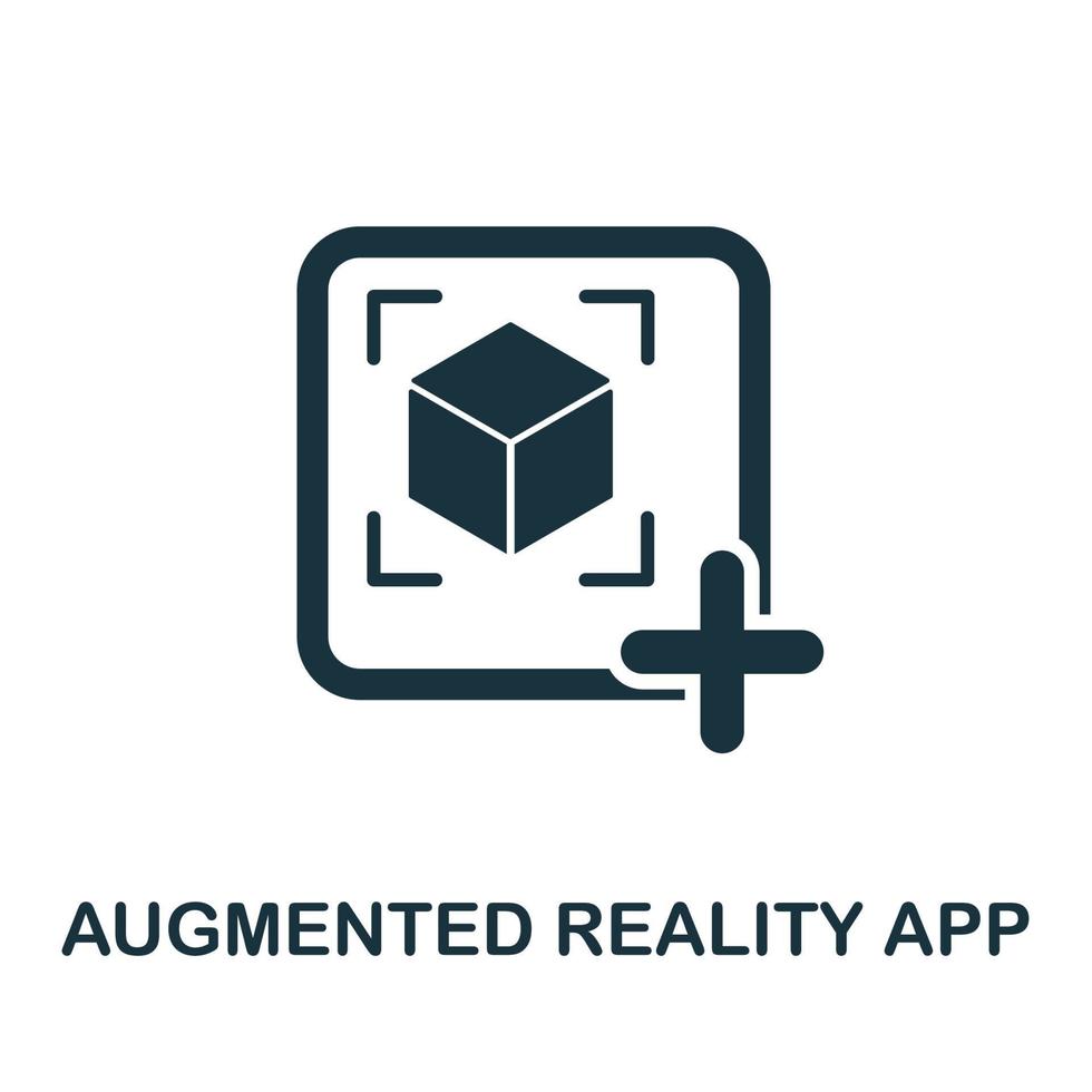 Augmented Reality App icon from mobile app development collection. Simple line Augmented Reality App icon for templates, web design and infographics vector