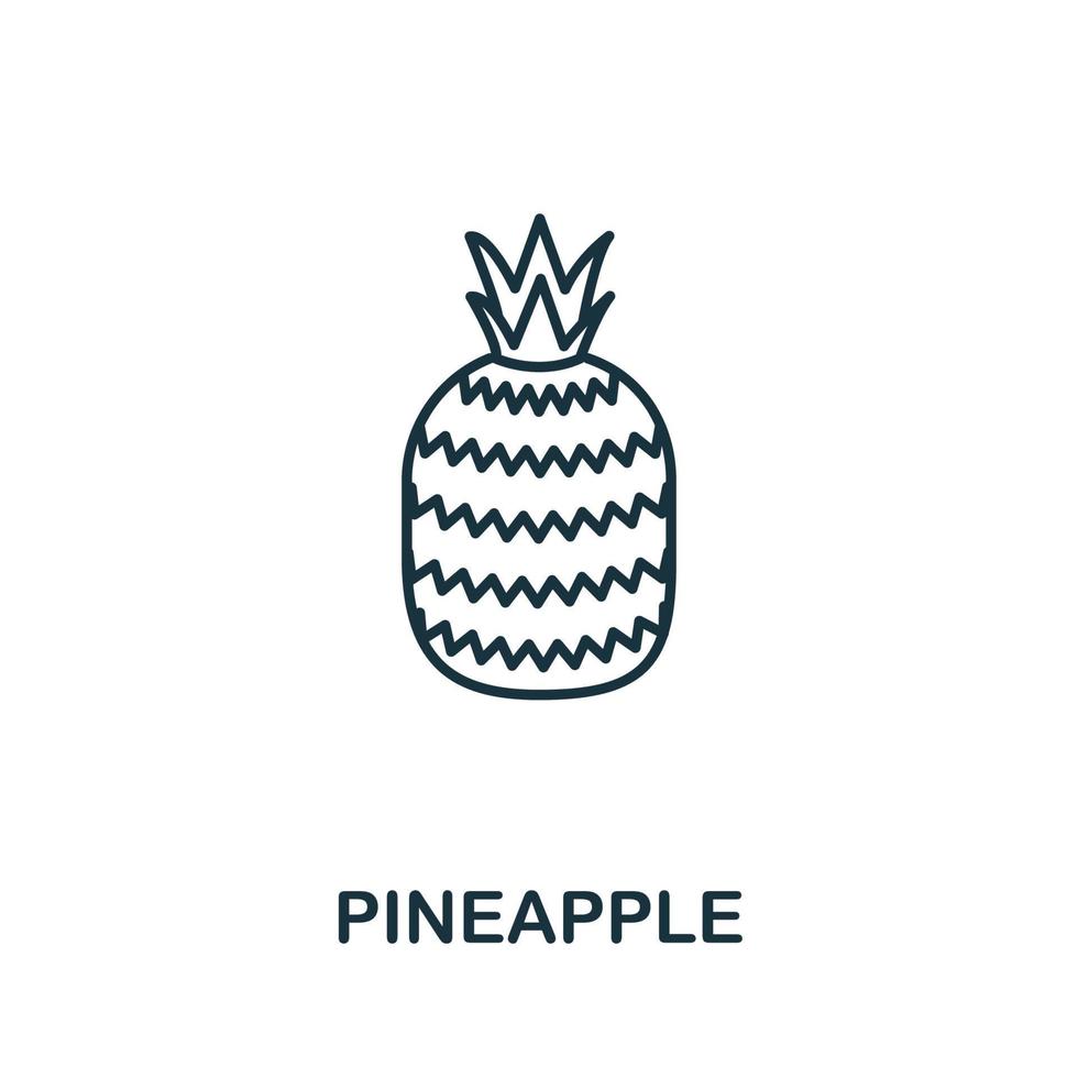 Pineapple icon from fruits collection. Simple line element Pineapple symbol for templates, web design and infographics vector