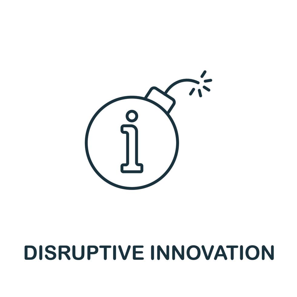 Distruptive Innovation icon. Creative simple symbol from fintech collection. Line Distruptive Innovation icon for templates, web design and infographics vector