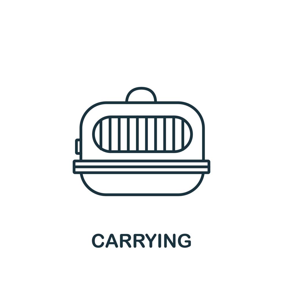 Carrying icon from home animals collection. Simple line element Carrying symbol for templates, web design and infographics vector