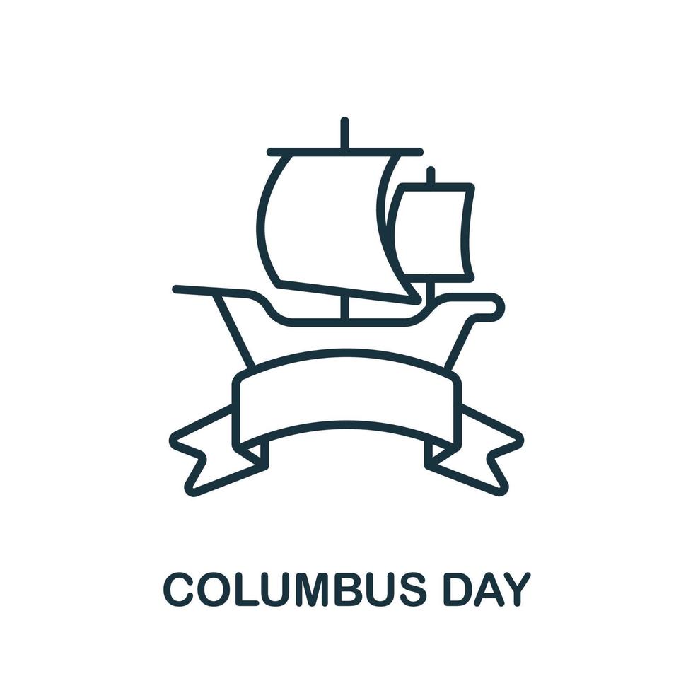 Columbus Day icon from hollidays collection. Simple line Columbus Day icon for templates, web design and infographics vector