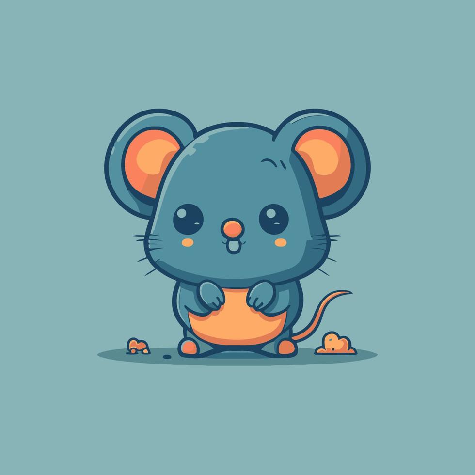 cute mouse character mascot logo cartoon vector illustration