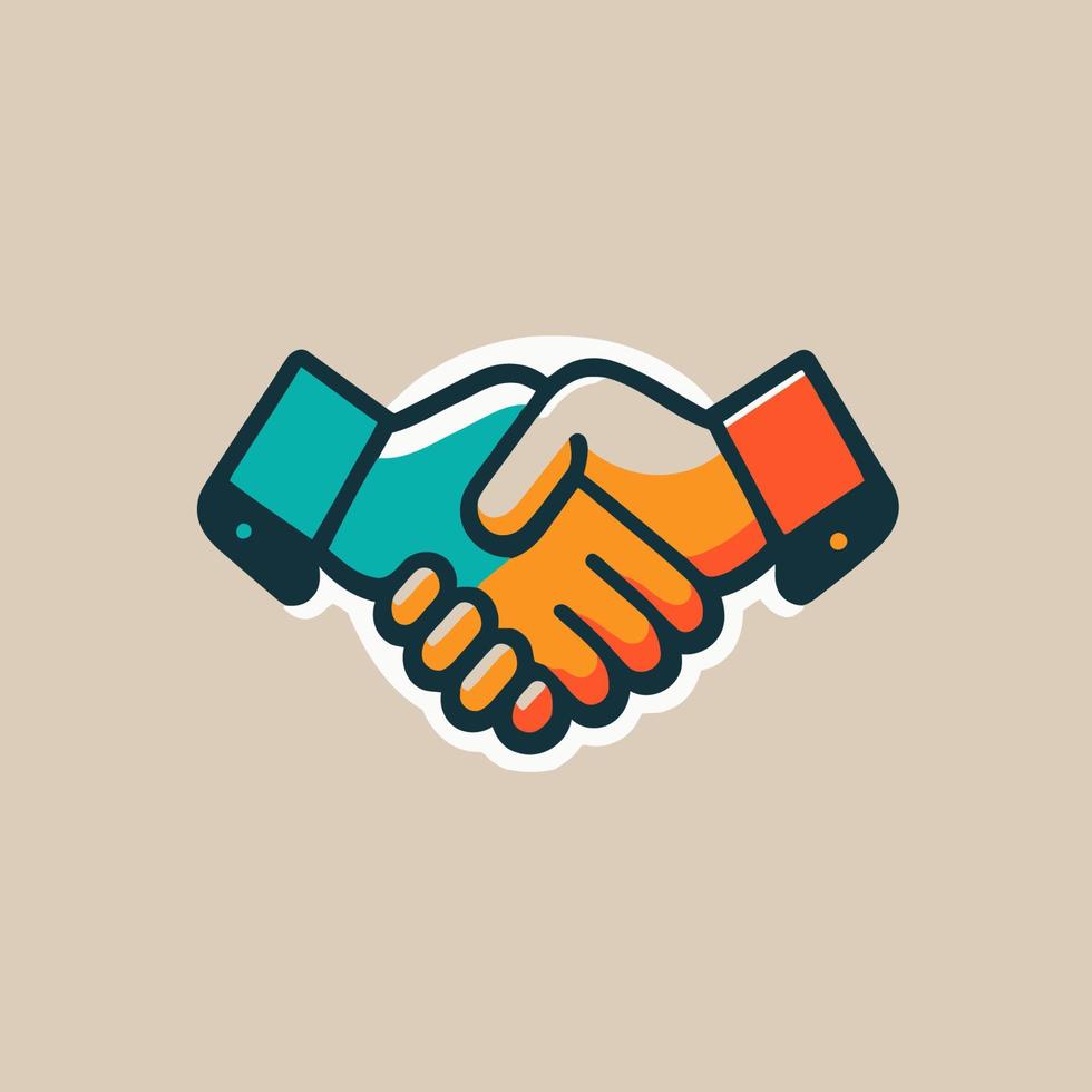 hand shake logo, handshake icon design  template simple flat vector