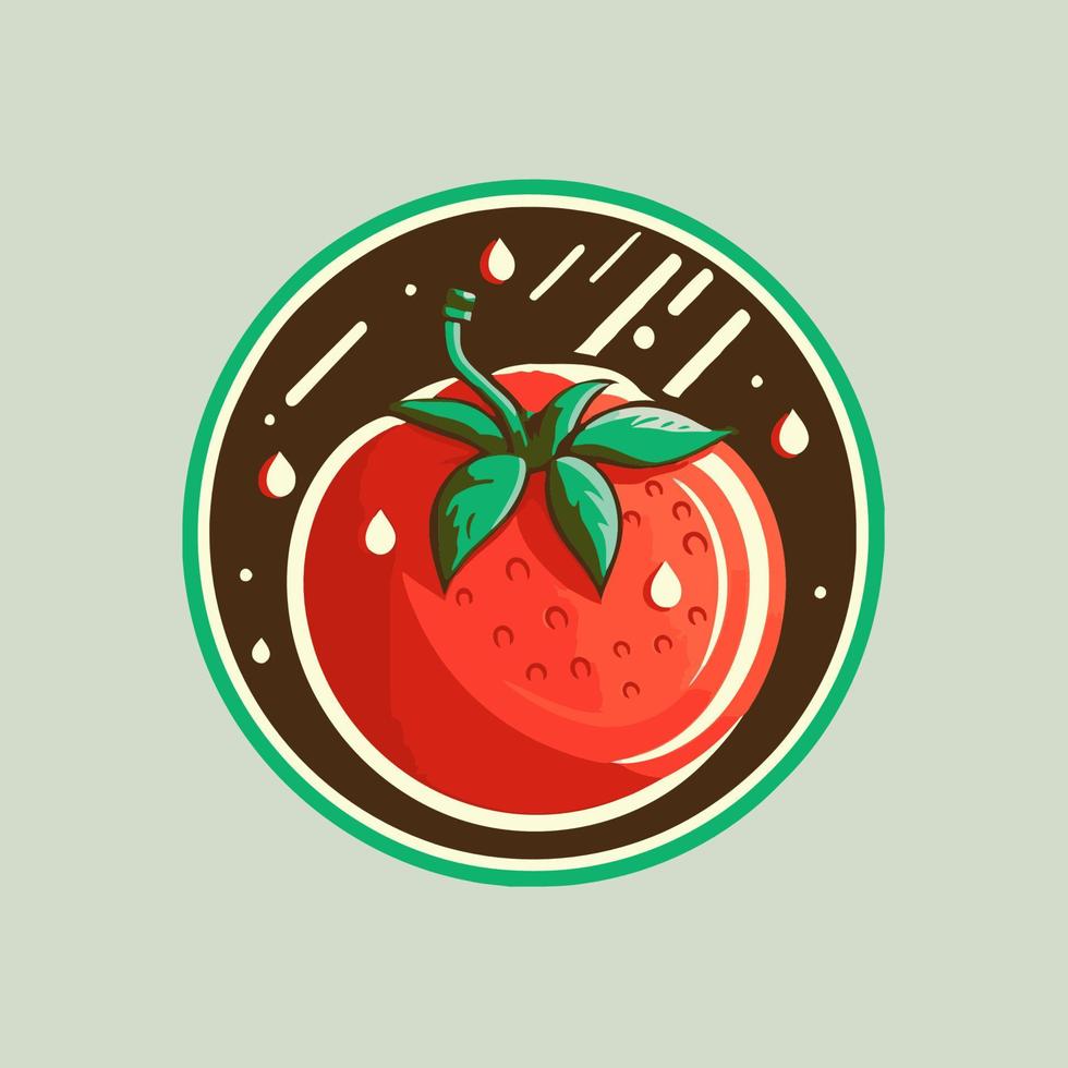 Ilustración de vector de diseño de logotipo de tomate rojo