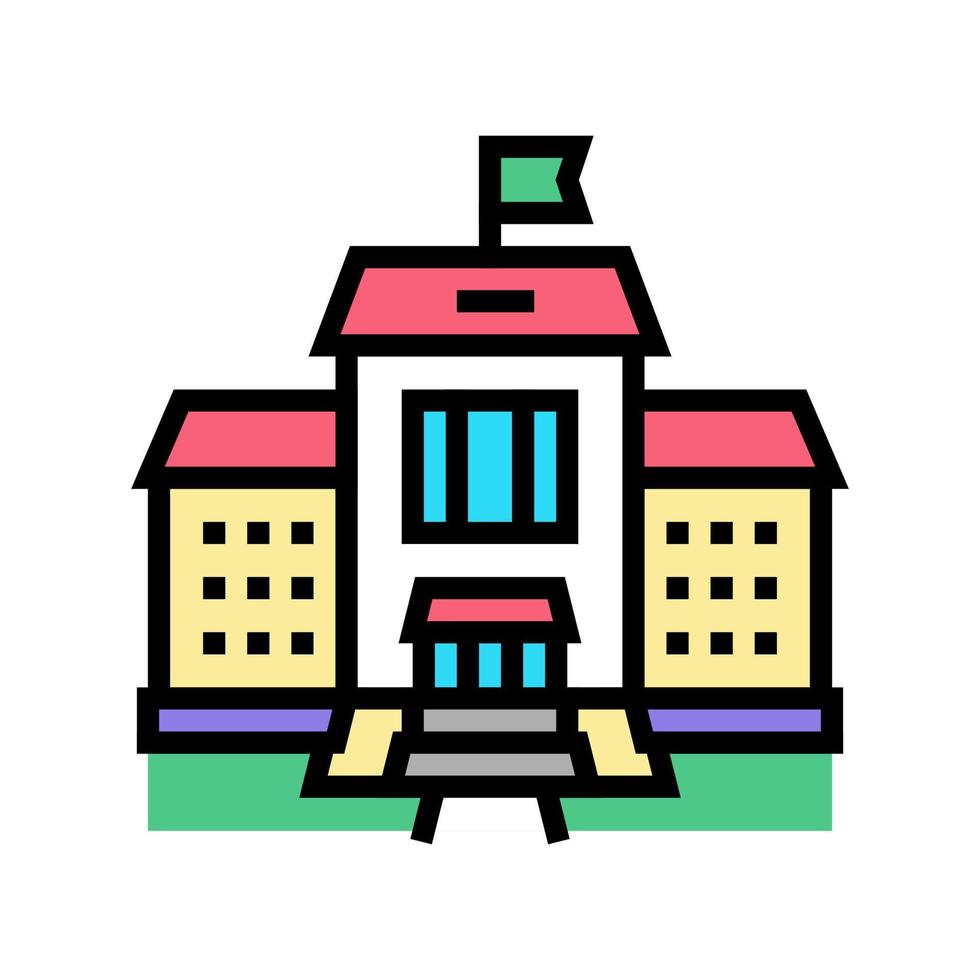 edificio jardín de infantes color icono vector ilustración