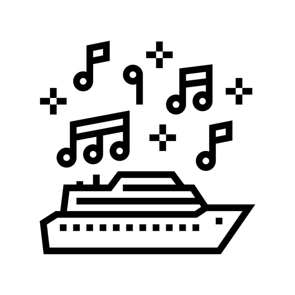 music themed cruise line icon vector illustration