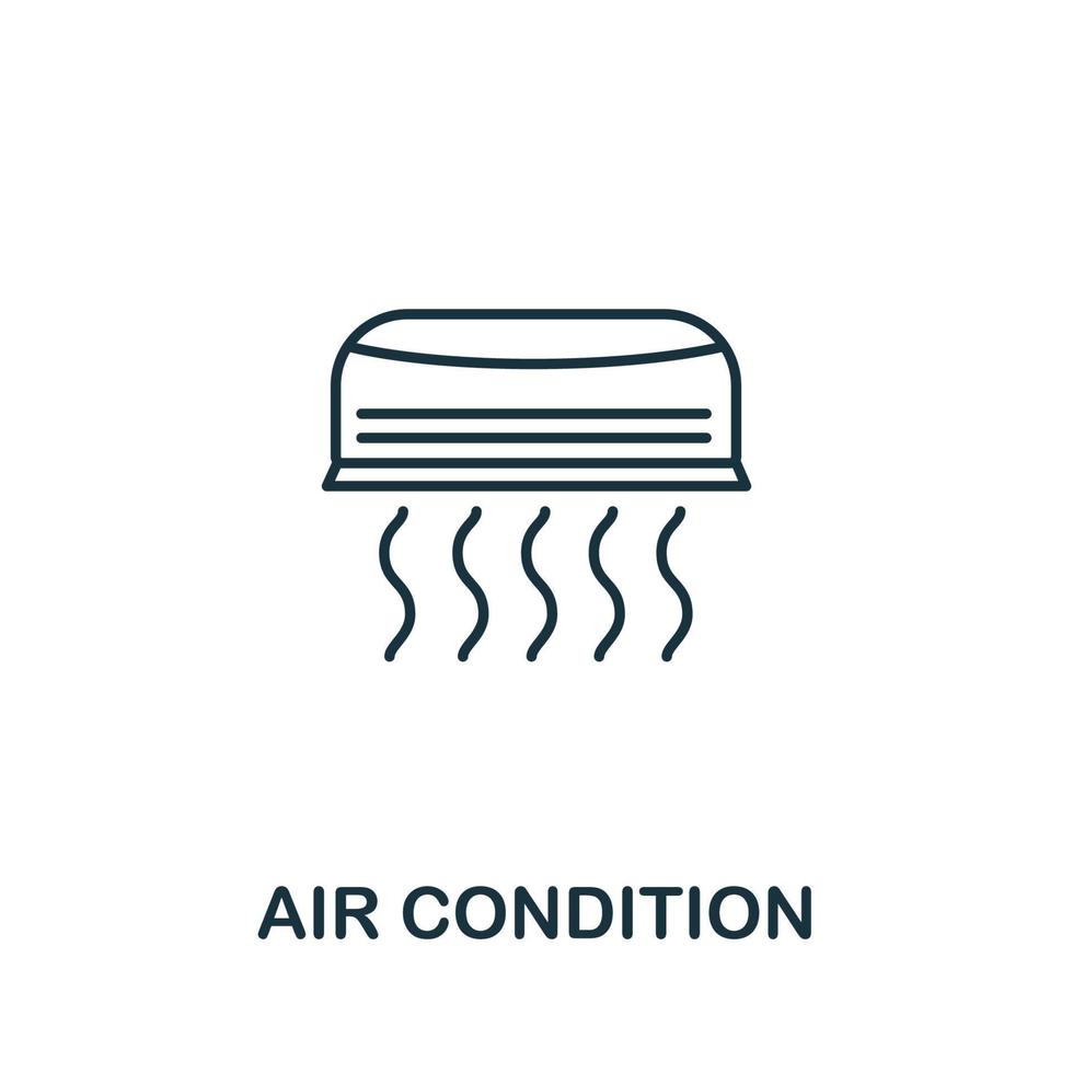 Air Condition icon from household collection. Simple line Air Condition icon for templates, web design and infographics vector