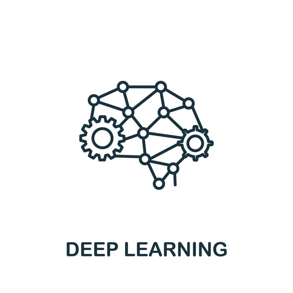 Deep Learning icon from industry 4.0 collection. Simple line element Deep Learning symbol for templates, web design and infographics vector