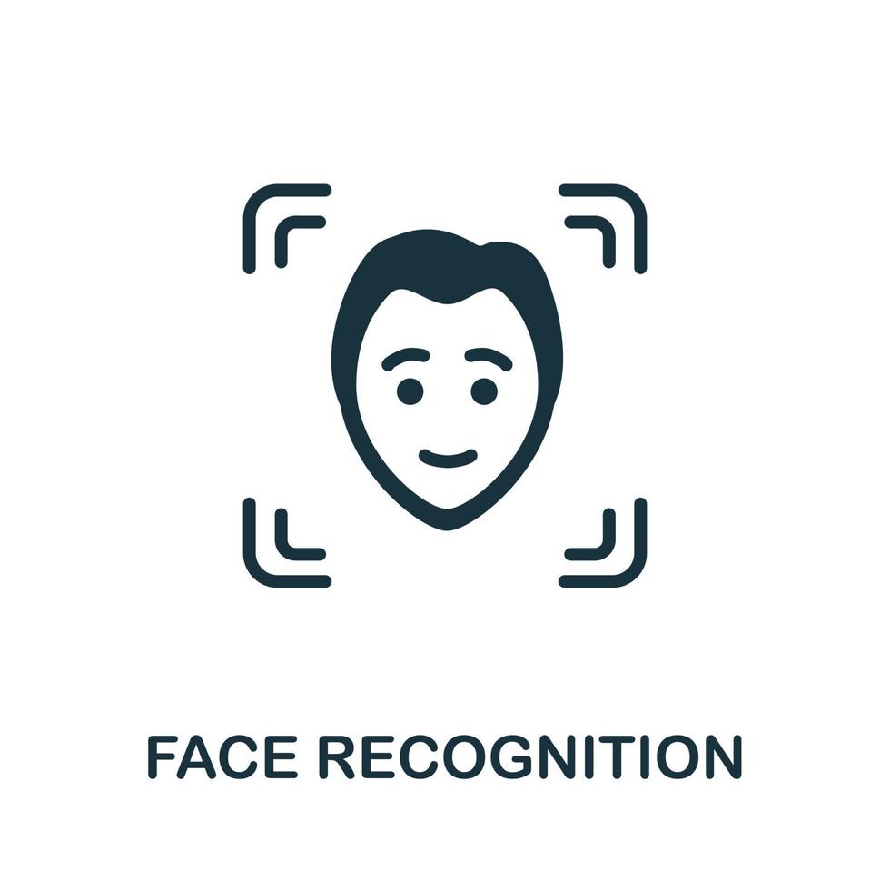 Face Recognition icon. Simple element from internet security collection. Creative Face Recognition icon for web design, templates, infographics and more vector