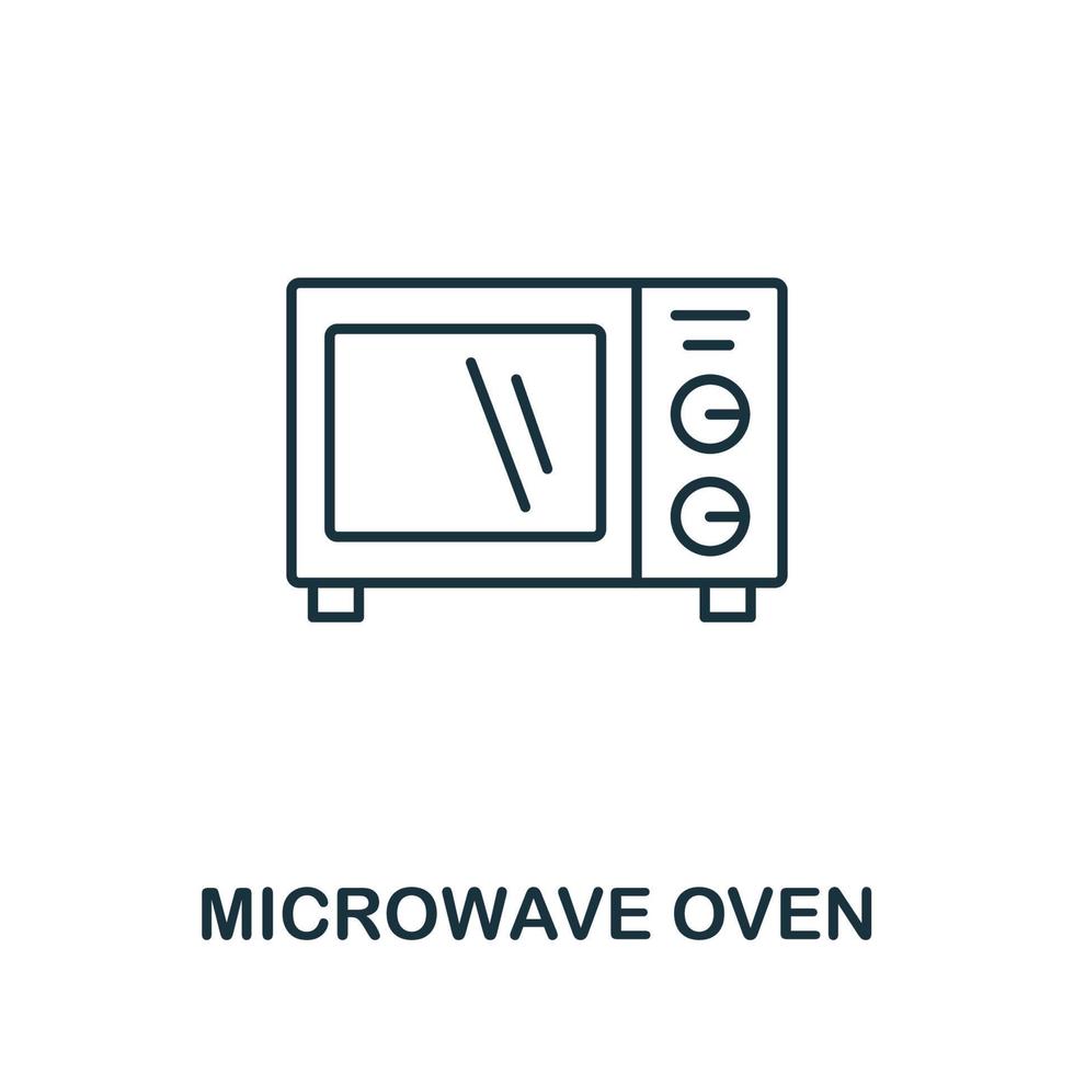 icono de horno de microondas de la colección doméstica. icono de horno de microondas de línea simple para plantillas, diseño web e infografía vector