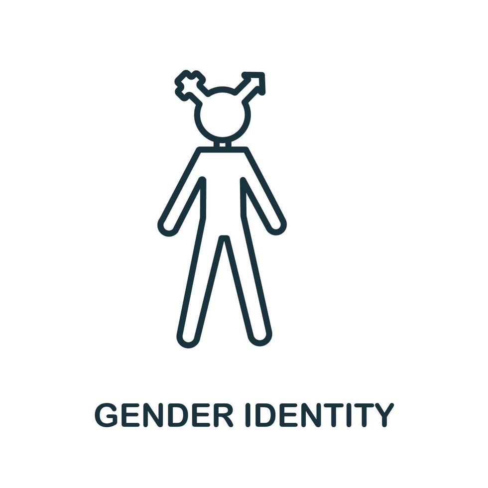 Gender Identity icon from lgbt collection. Simple line Gender Identity icon for templates, web design and infographics vector