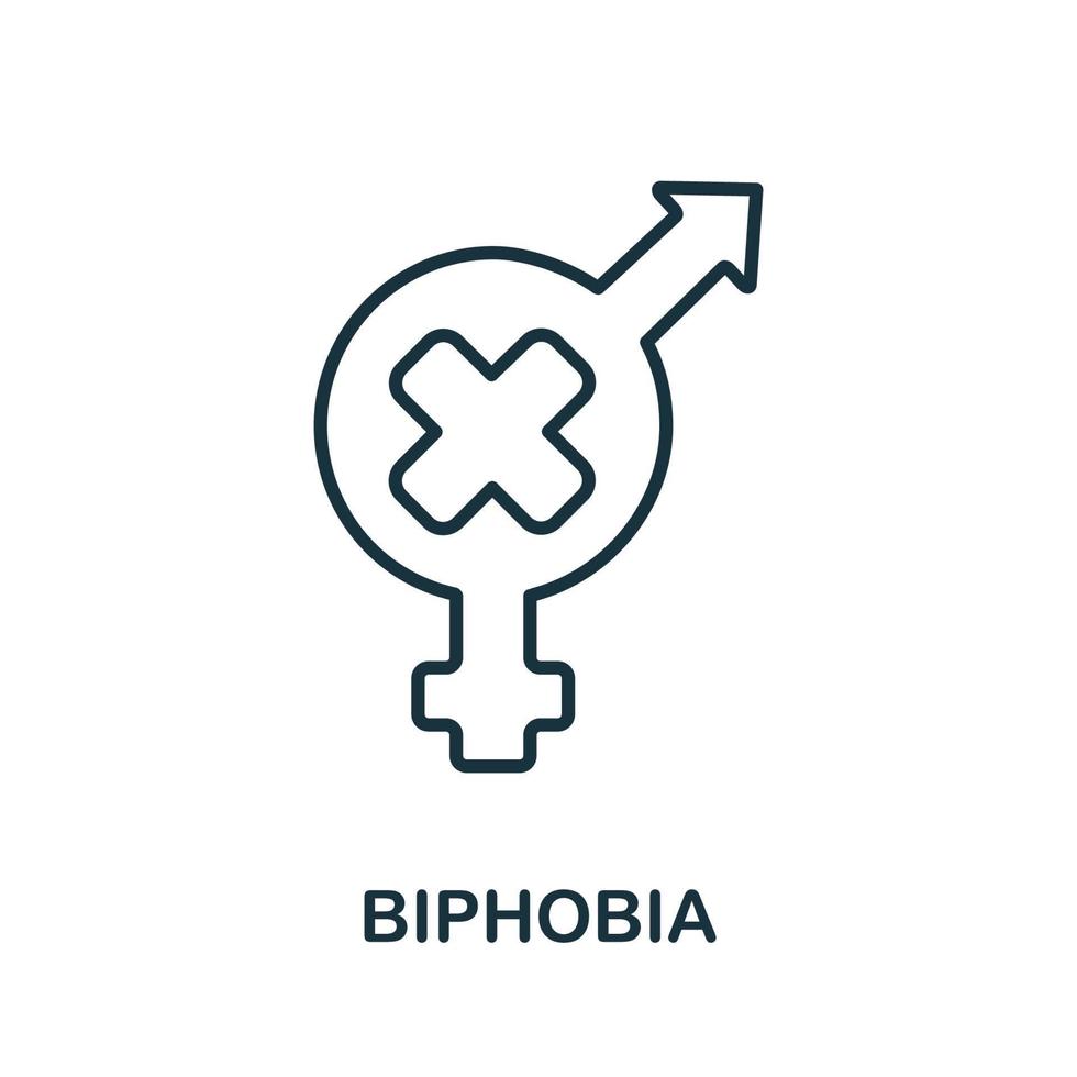 icono de bifobia de la colección lgbt. icono de bifobia de línea simple para plantillas, diseño web e infografía vector