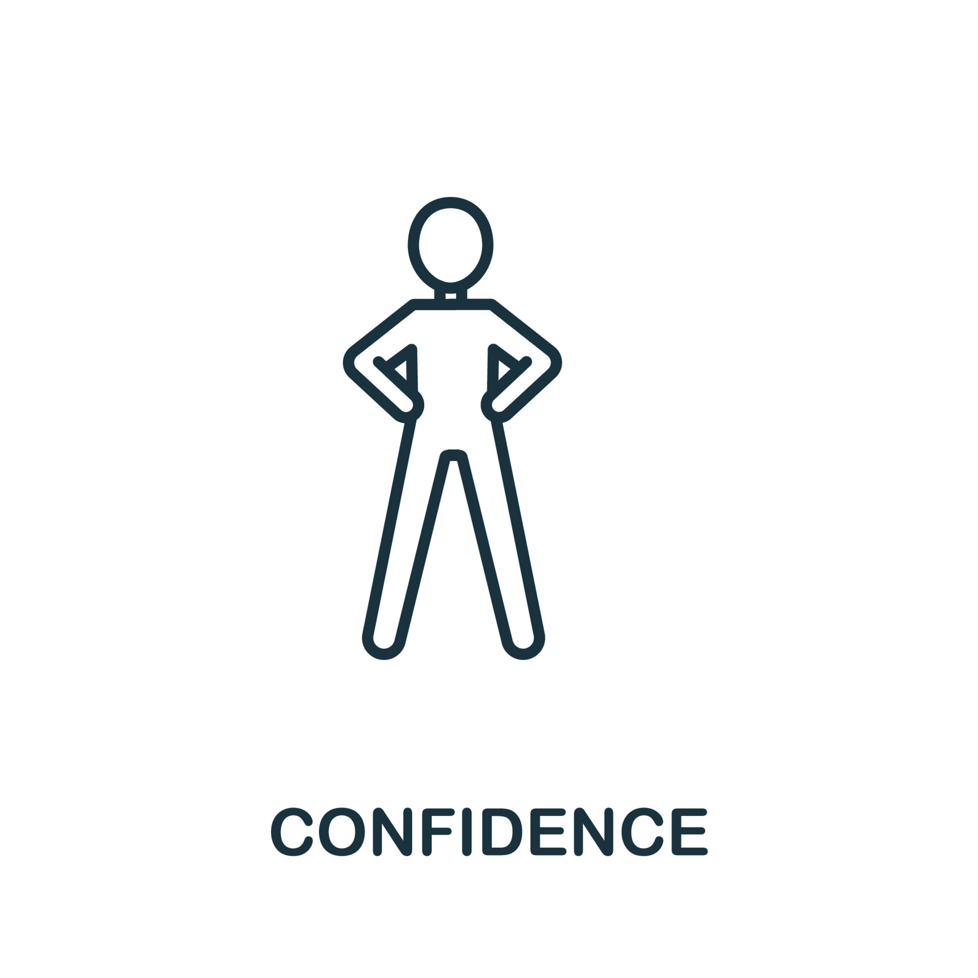 Confidence icon from life skills collection. Simple line Confidence