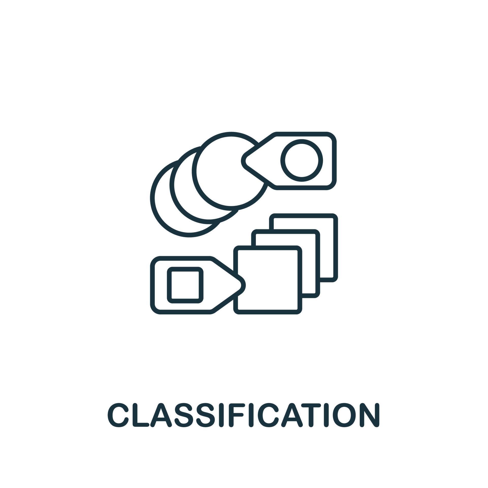 Classification icon from machine learning collection. Simple line ...