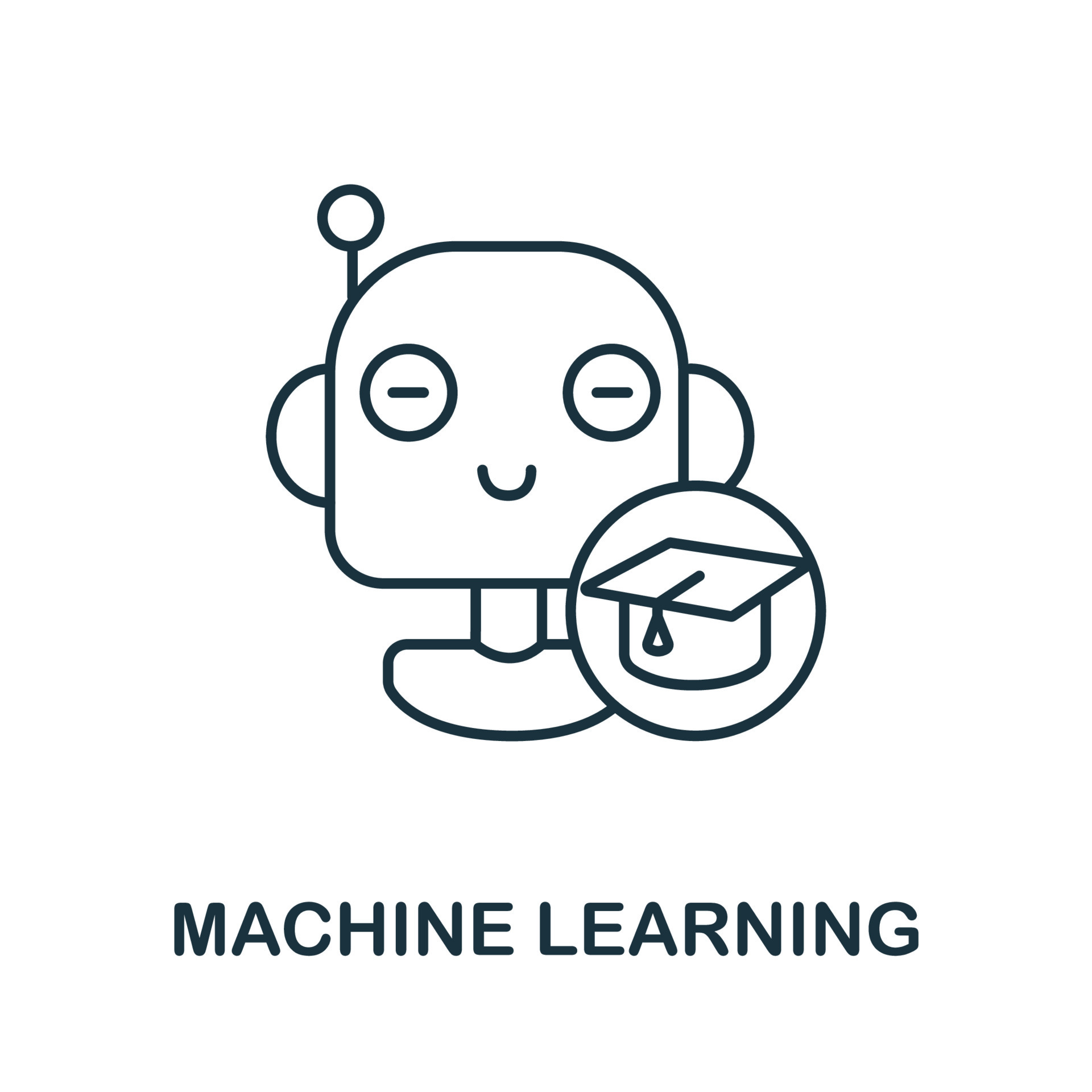 Machine Learning icon. Simple line element Machine Learning symbol for ...
