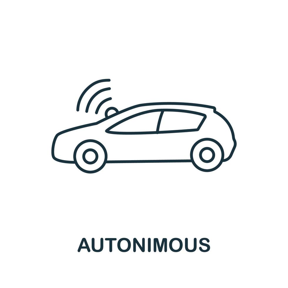 Autinimous icon from machine learning collection. Simple line Autinimous icon for templates, web design and infographics vector