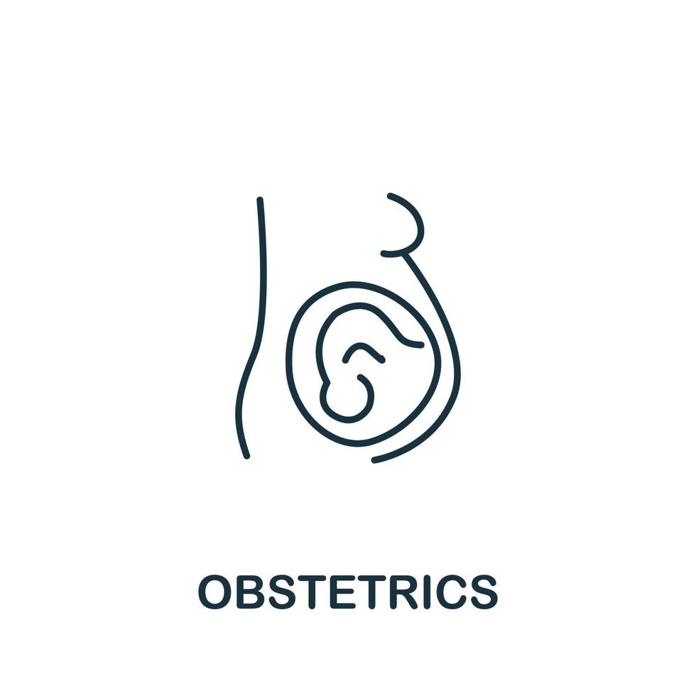 ícono de obstetricia de la colección médica. símbolo de obstetricia de elemento de línea simple para plantillas, diseño web e infografía vector