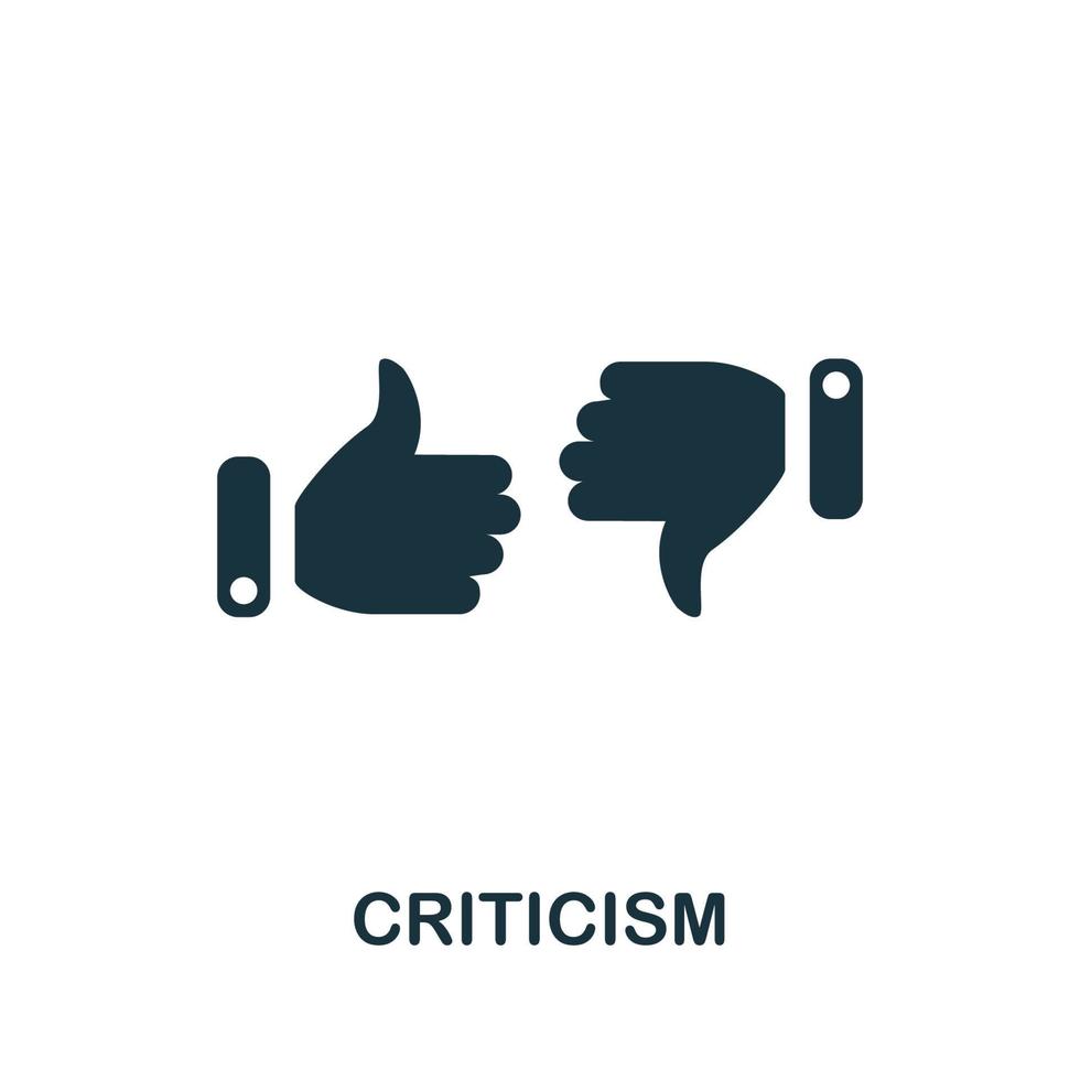 icono de crítica. elemento simple de la colección de gestión. icono de crítica creativa para diseño web, plantillas, infografías y más vector