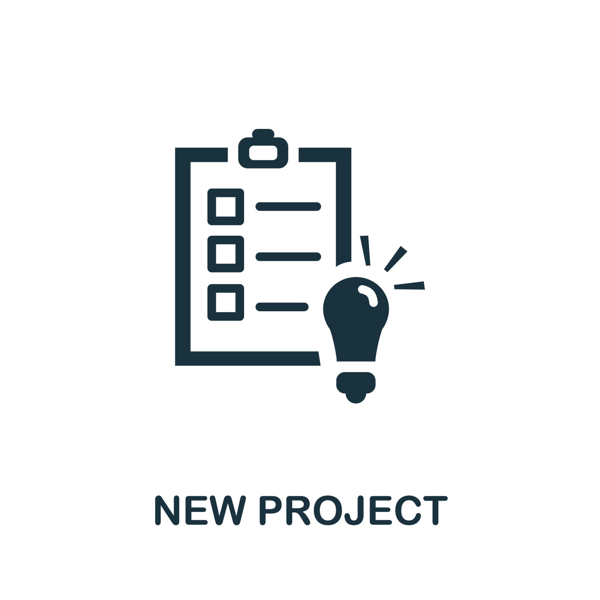 New Project icon. Simple element from management collection. Creative