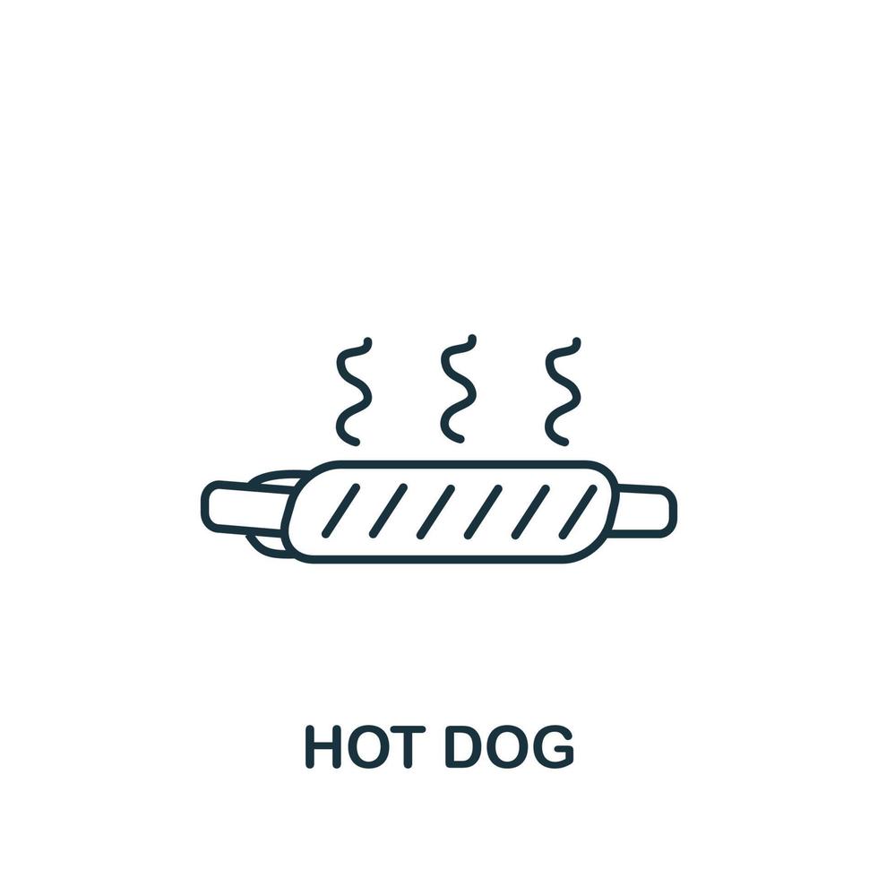 Hot Dog icon from fastfood collection. Simple line element Hot Dog symbol for templates, web design and infographics vector