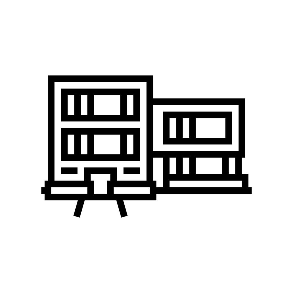 ilustración de vector de icono de línea de casa contemporánea