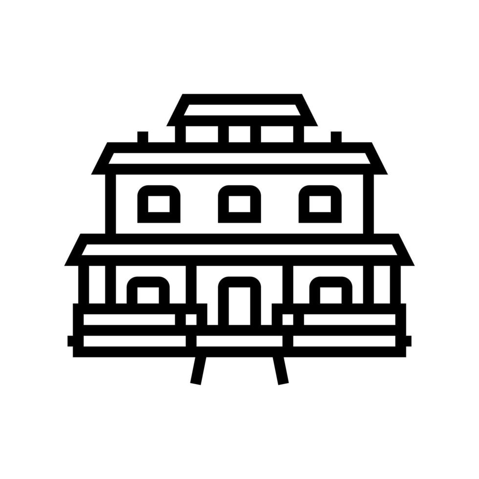 artesano casa línea icono vector ilustración