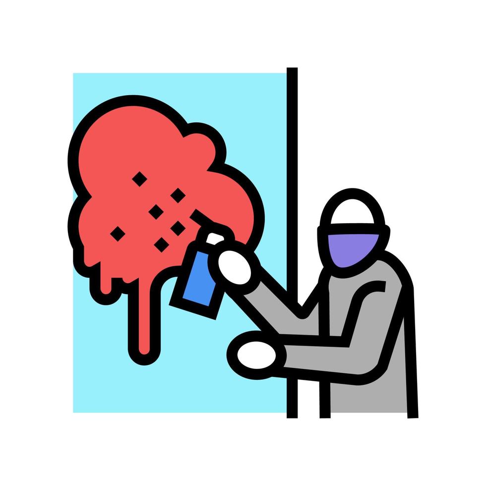 graffiti crime color icon vector illustration