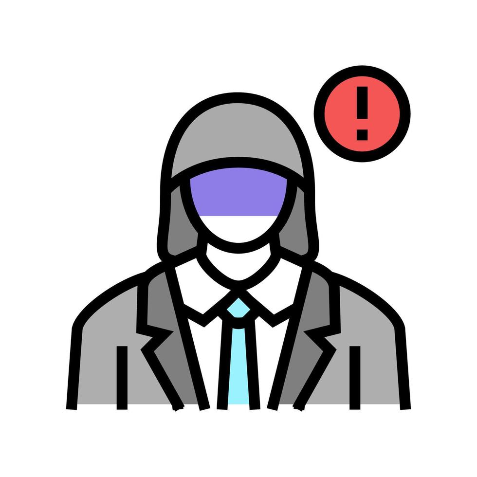 white-collar crime color icon vector illustration