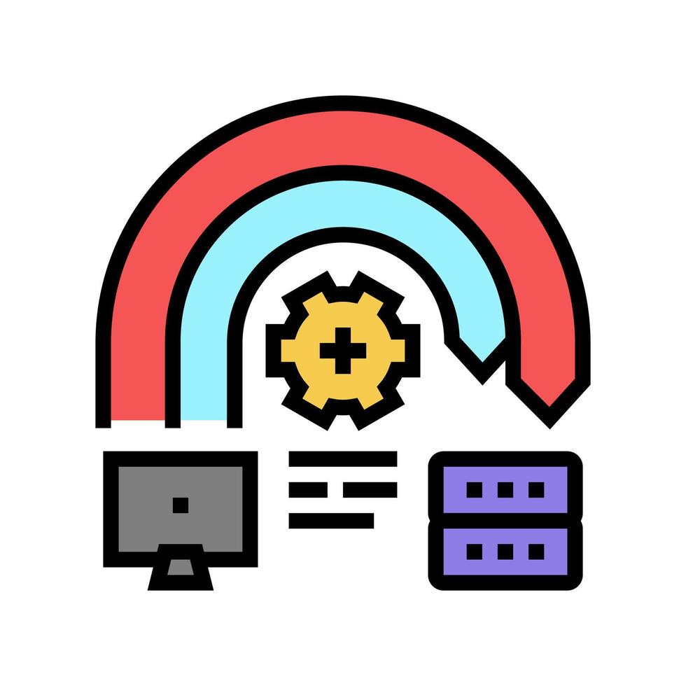 ping of death attack color icon vector illustration