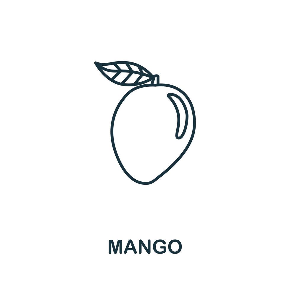 Mango icon from fruits collection. Simple line element Mango symbol for templates, web design and infographics vector