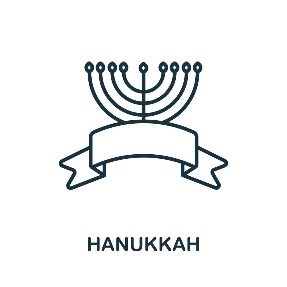 Hanukkah icon from hollidays collection. Simple line Hanukkah icon for templates, web design and infographics vector