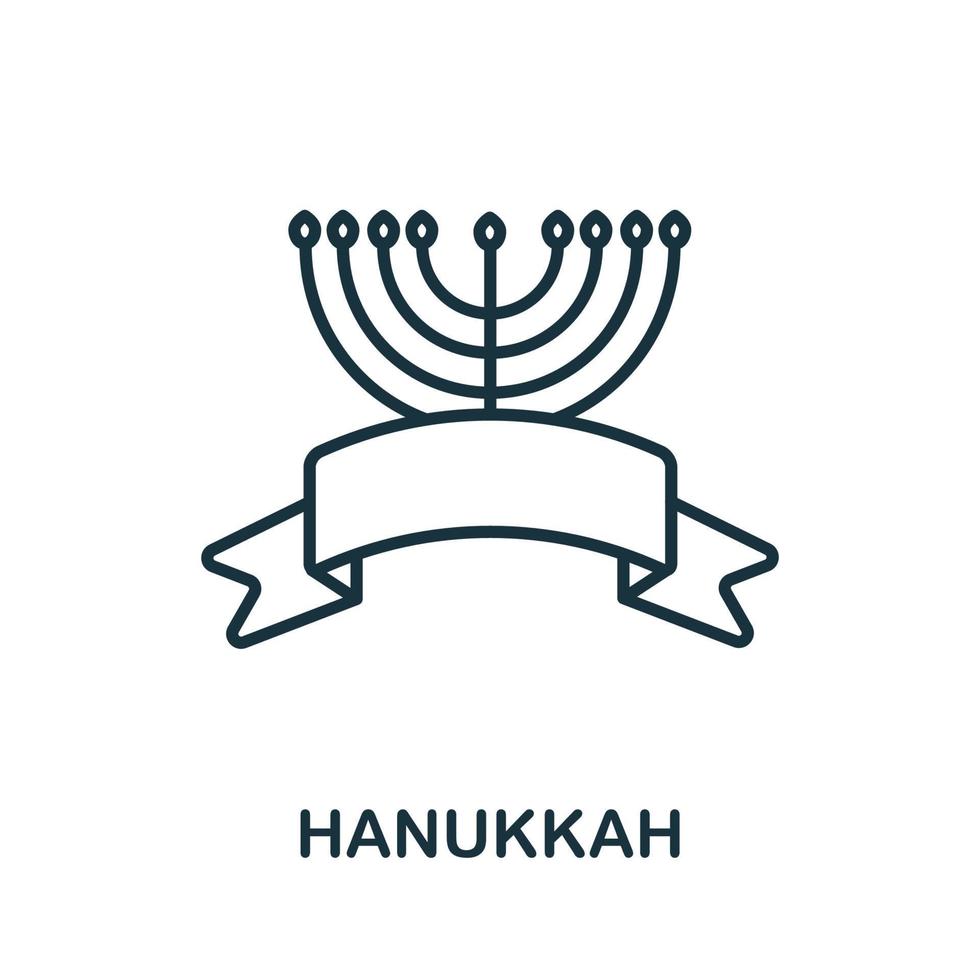 Hanukkah icon from hollidays collection. Simple line Hanukkah icon for templates, web design and infographics vector