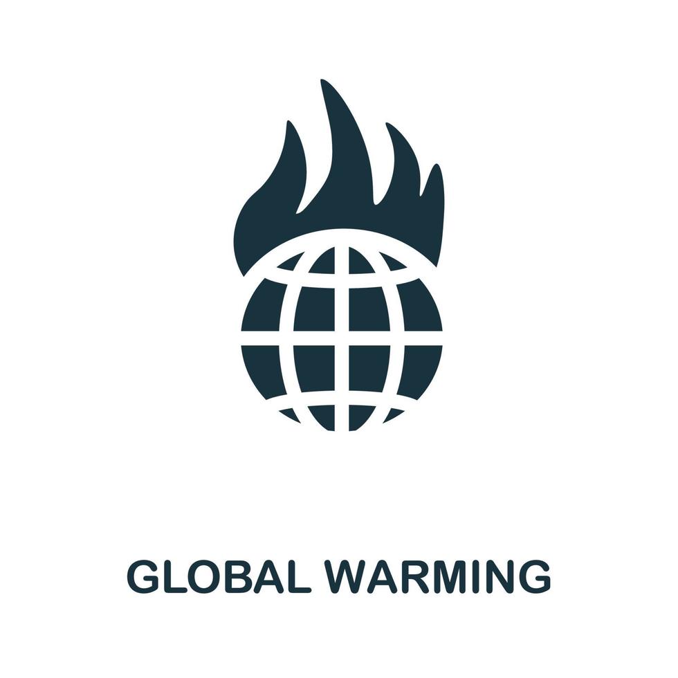Global Warming icon. Monochrome simple Global Warming icon for templates, web design and infographics vector