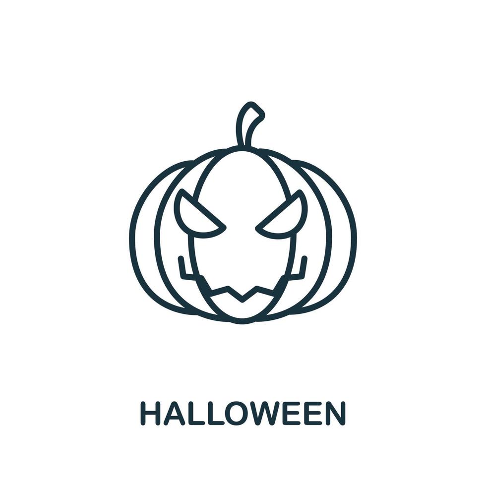 icono de halloween de la colección de vacaciones. icono de halloween de línea simple para plantillas, diseño web e infografía vector