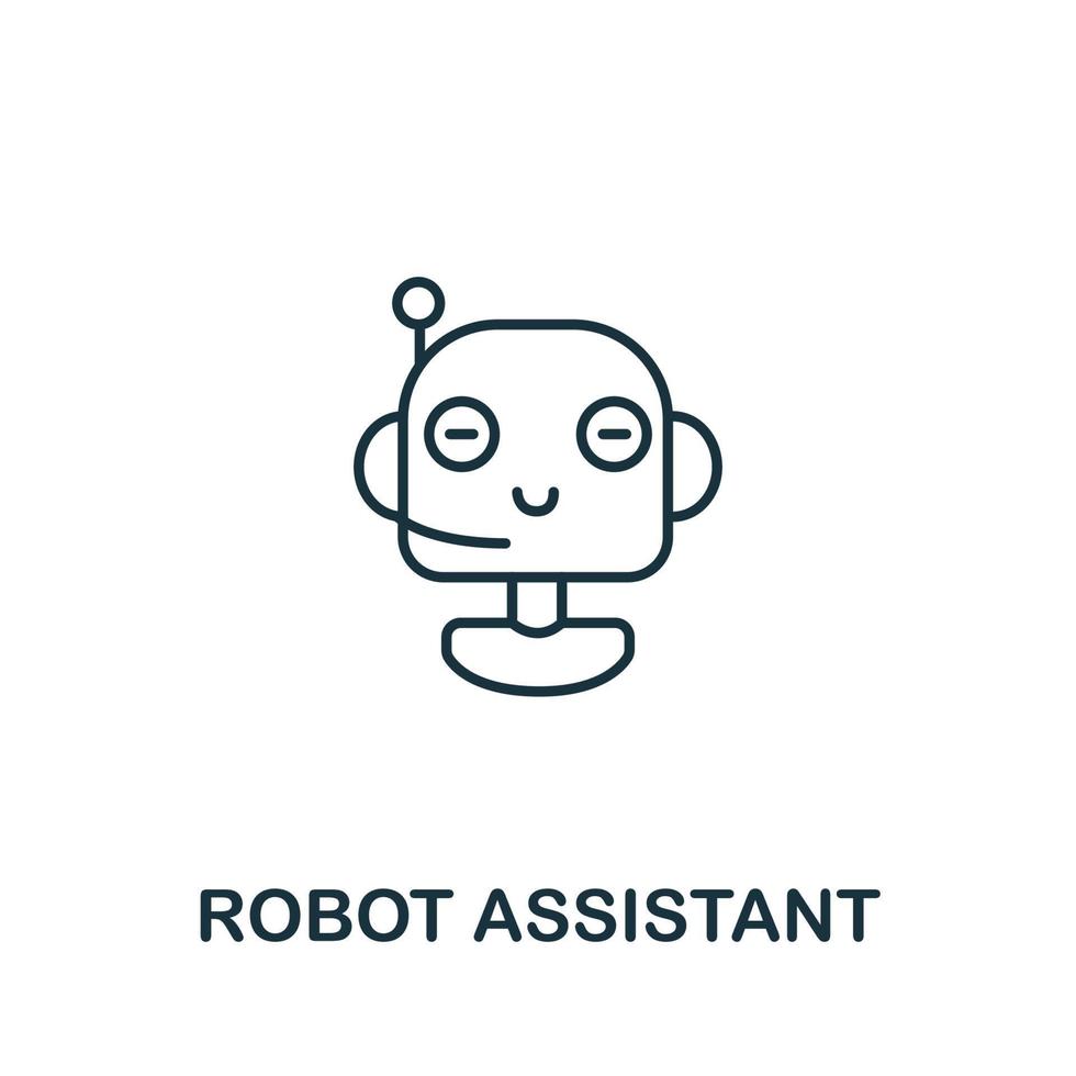 Robot Assistant icon from industry 4.0 collection. Simple line element Robot Assistant symbol for templates, web design and infographics vector