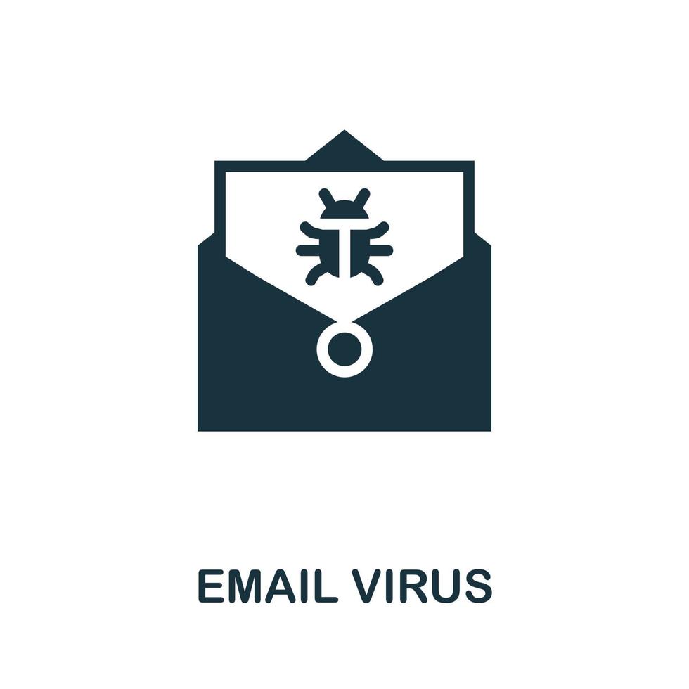 Email Virus icon. Simple element from internet security collection. Creative Email Virus icon for web design, templates, infographics and more vector
