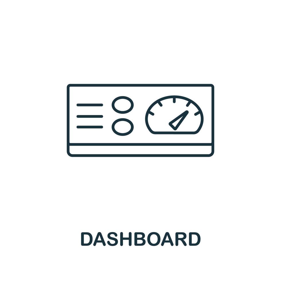 Dashboard icon from machine learning collection. Simple line Dashboard icon for templates, web design and infographics vector