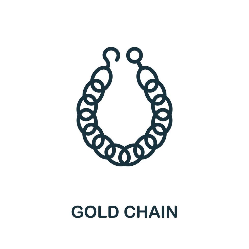 Gold Chain icon. Simple element from jewelery collection. Creative Gold Chain icon for web design, templates, infographics and more vector