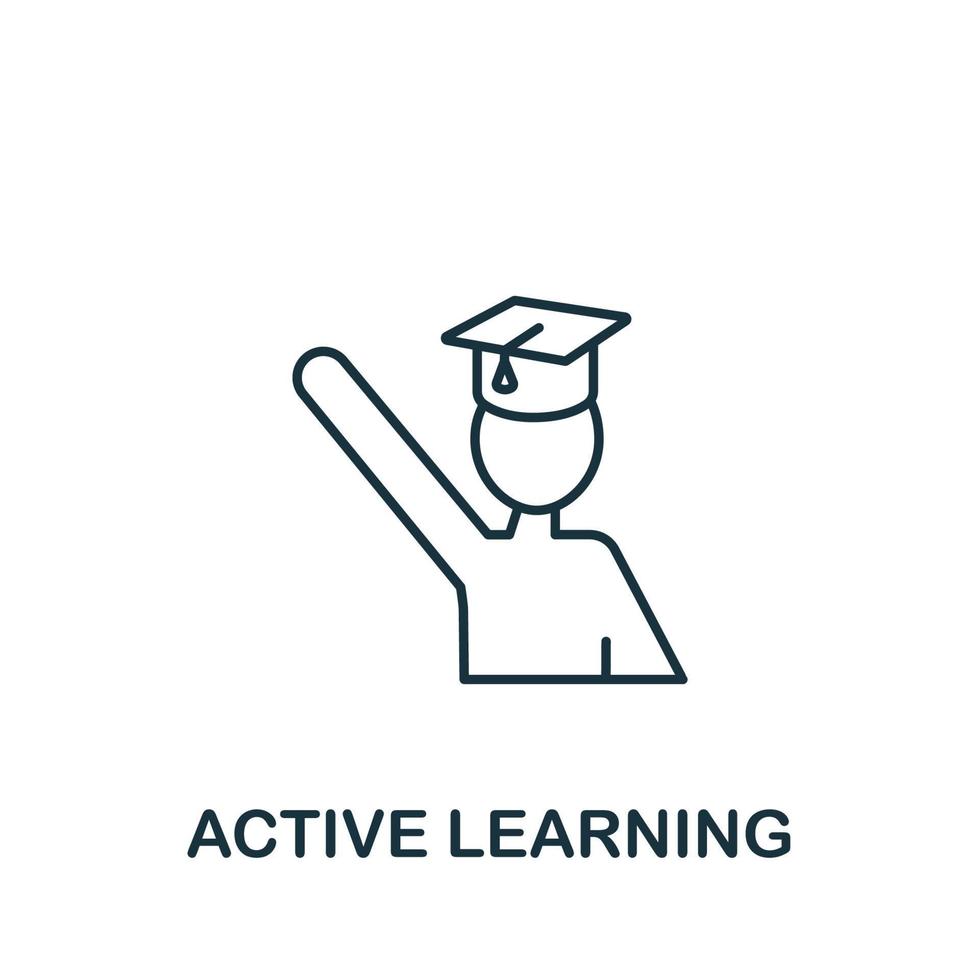 Active Learning icon from life skills collection. Simple line Active Learning icon for templates, web design and infographics vector