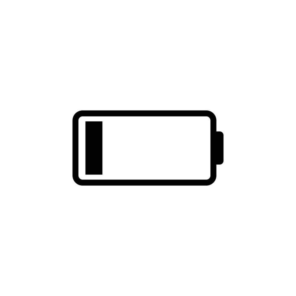 Ilustración de vector de icono plano simple de batería de teléfono