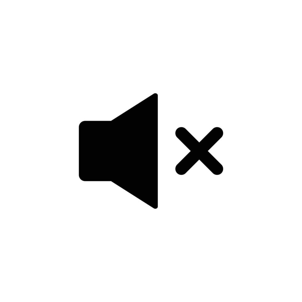 Speaker simple flat icon vector illustration. Mute speaker icon vector