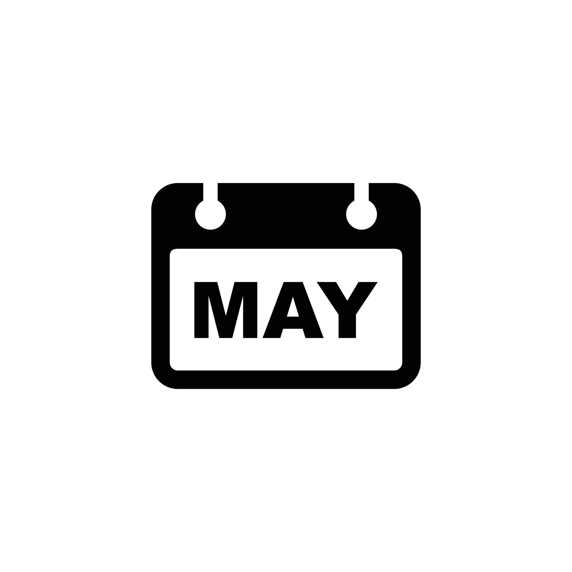 Calendar simple flat icon vector illustration. May calendar icon vector