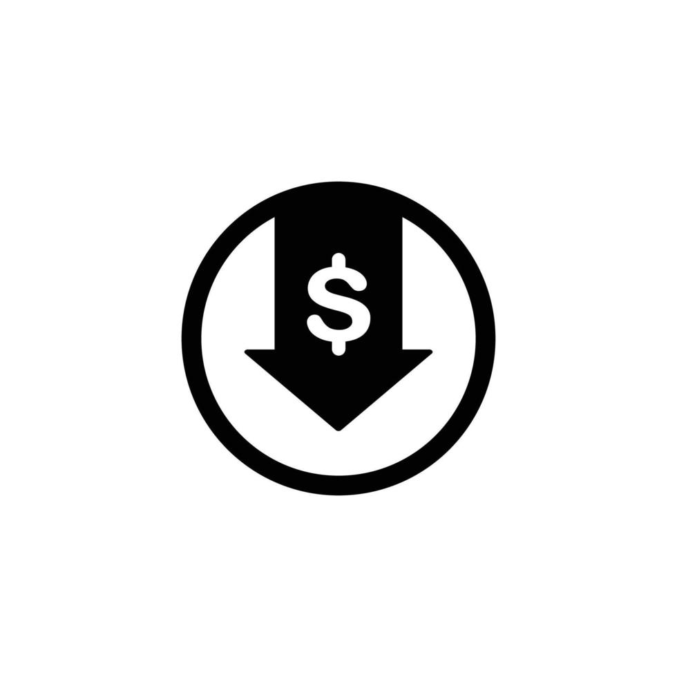 Price reduction simple flat icon vector illustration. Cost reduction icon
