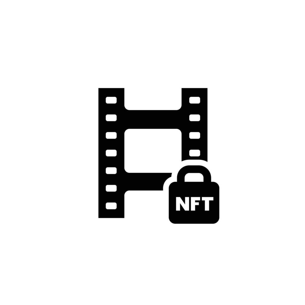 Film nft simple flat icon vector