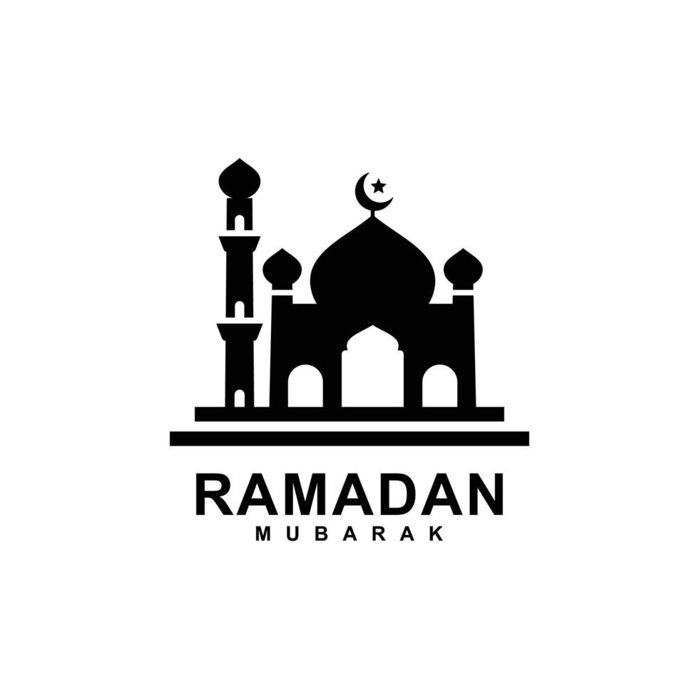 Ramadan logo. Mosque simple flat logo vector illustration