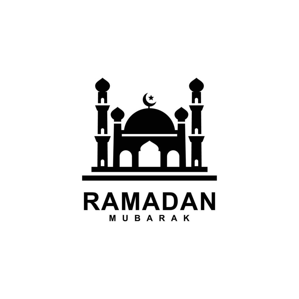 logotipo de Ramadán. ilustración de vector de logotipo plano simple de mezquita