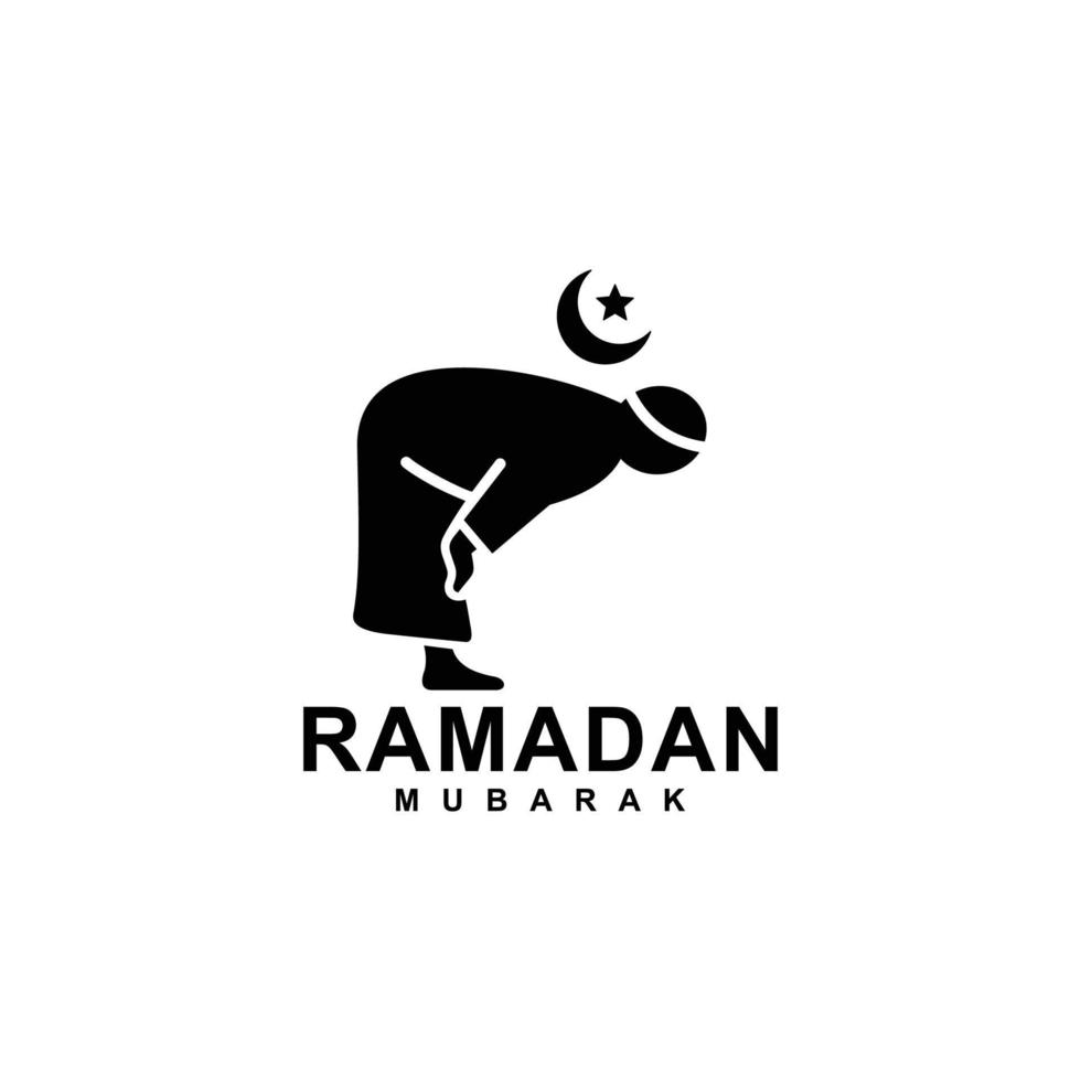 Ramadan logo. Islamic pray simple flat icon vector illustration