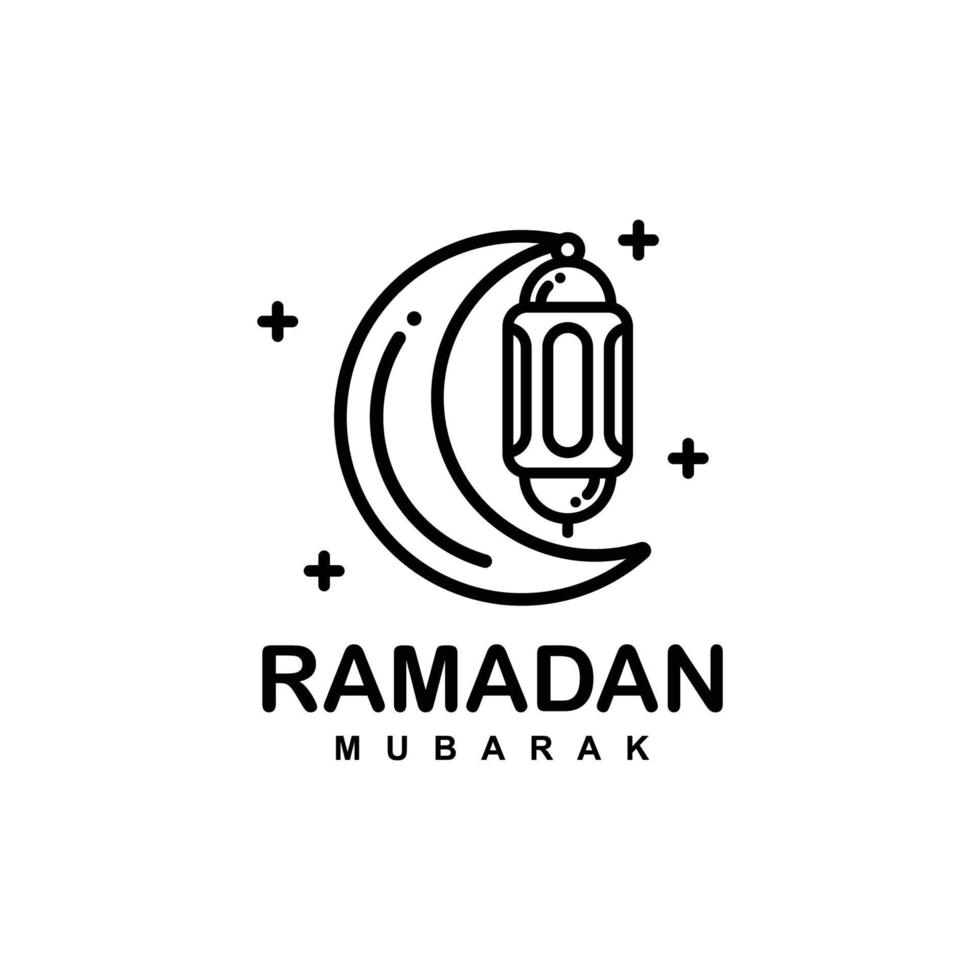 logotipo de Ramadán. Ilustración de vector de logotipo plano simple de linterna islámica. linterna logo vector